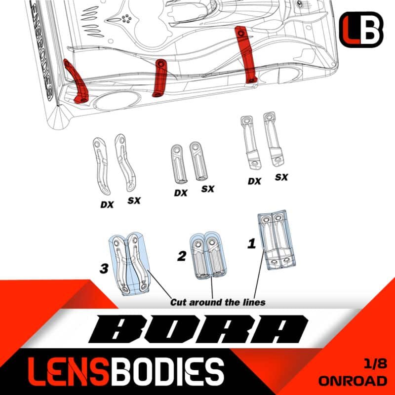 1/8 onroad body stiffener